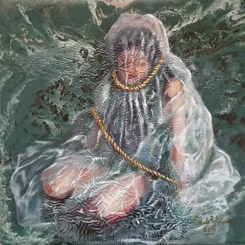 "İsimsiz" eseri SEVDA YENİPINAR tarafından 2019 yılında 25x25 cm ölçülerinde Tuval üzeri yağlı boya tekniği ile yapılmıştır.