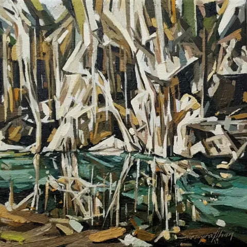SÜMEYRA İLHAN — “İsimsiz”, 2019 "İsimsiz" eseri SÜMEYRA İLHAN tarafından 2019 yılında 25x25 cm ölçülerinde Tuval üzeri yağlı boya tekniği ile yapılmıştır.