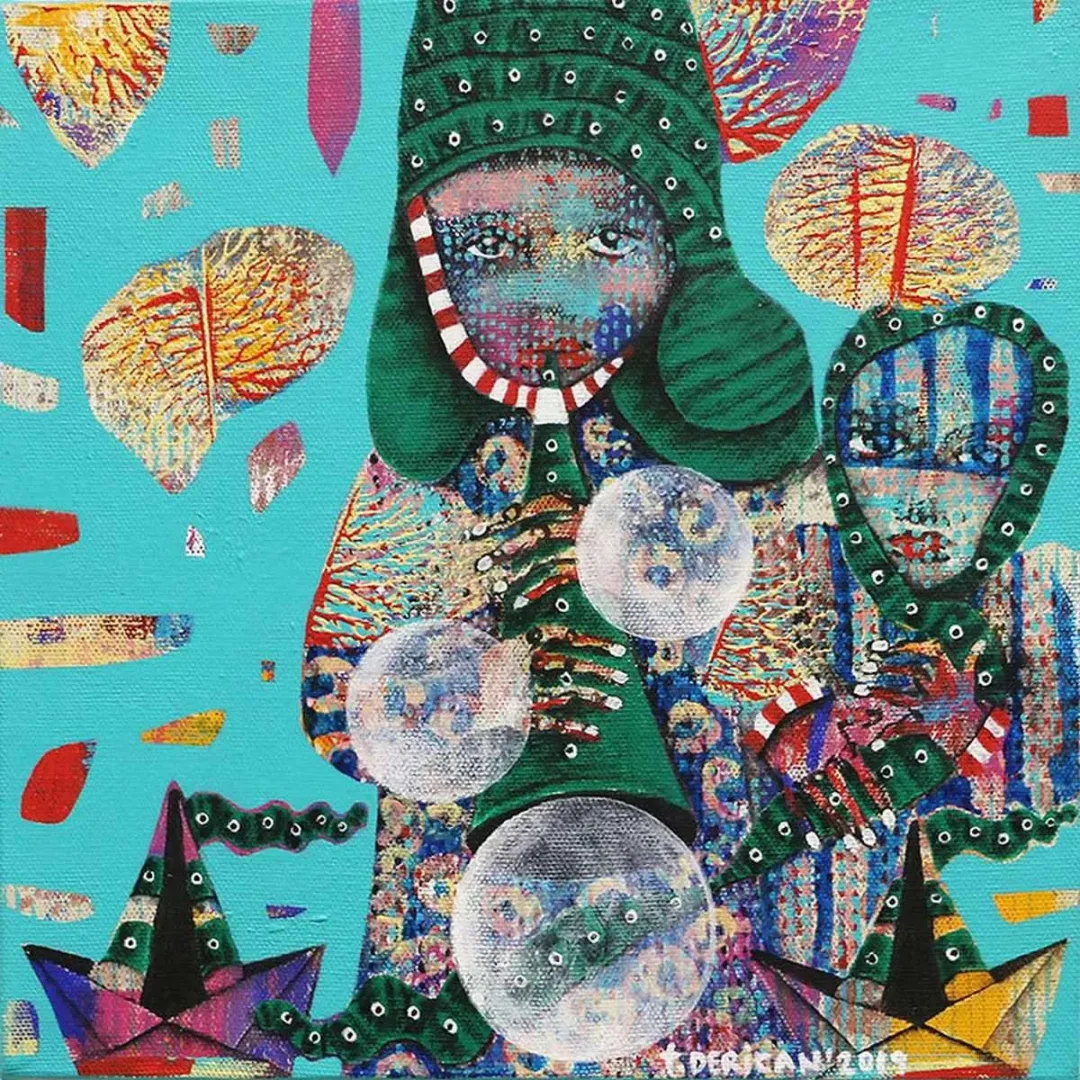 TAMER DERİCAN — “İsimsiz”, 2019 "İsimsiz" eseri TAMER DERİCAN tarafından 2019 yılında 25x25 cm ölçülerinde Tuval üzeri akrilik boya tekniği ile yapılmıştır.