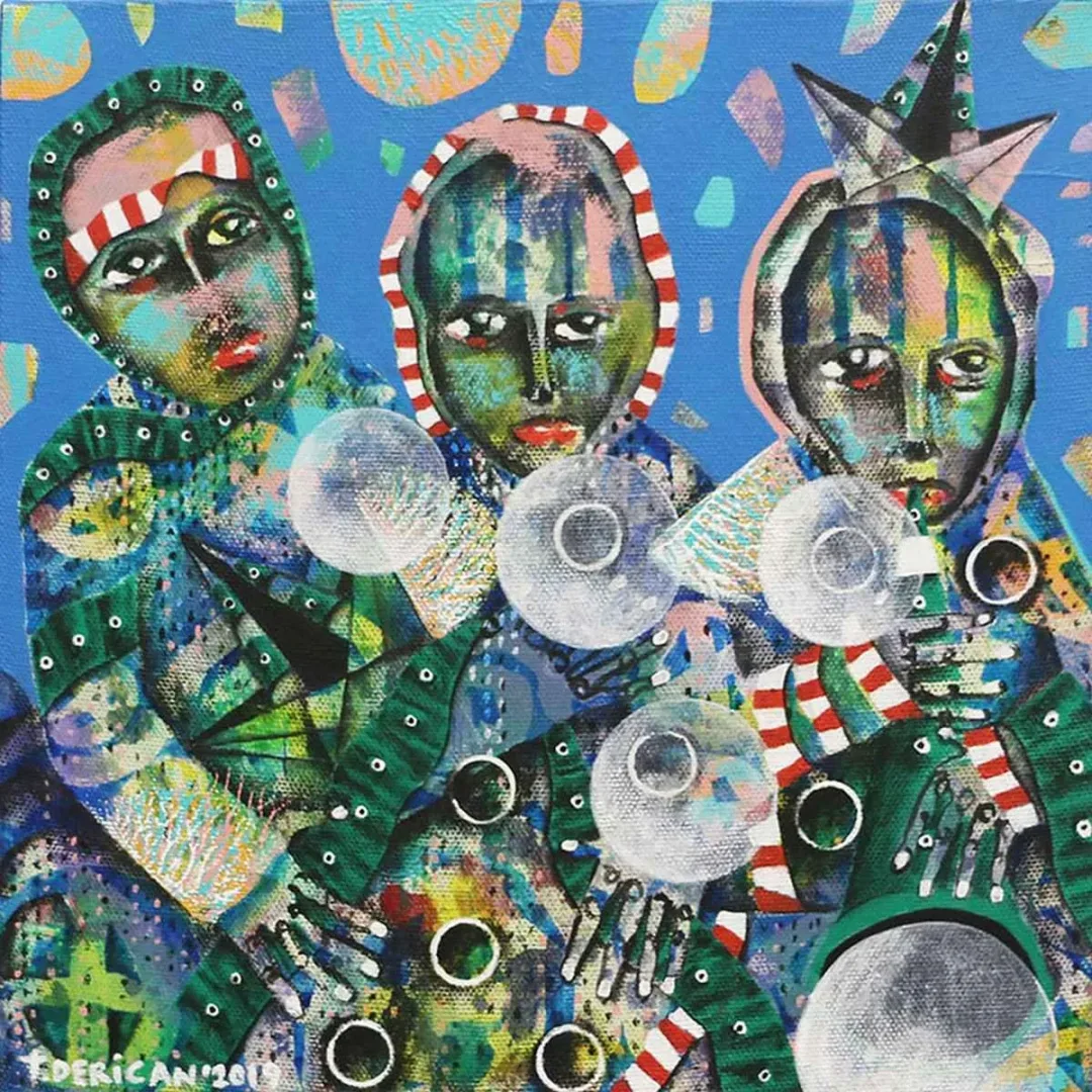 TAMER DERİCAN — “İsimsiz”, 2019 "İsimsiz" eseri TAMER DERİCAN tarafından 2019 yılında 25x25 cm ölçülerinde Tuval üzeri akrilik boya tekniği ile yapılmıştır.