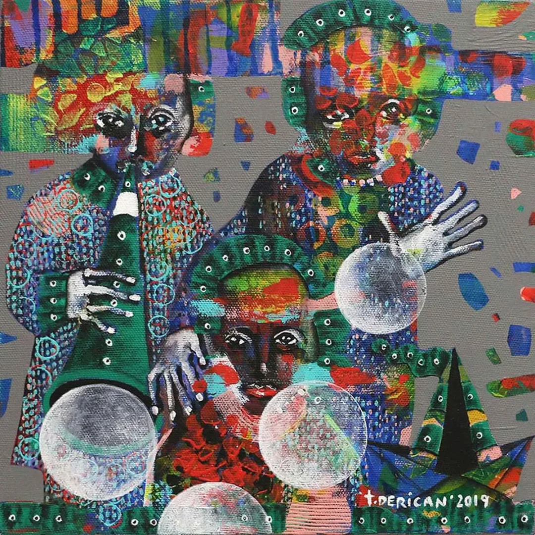 TAMER DERİCAN — “İsimsiz”, 2019 "İsimsiz" eseri TAMER DERİCAN tarafından 2019 yılında 25x25 cm ölçülerinde Tuval üzeri akrilik boya tekniği ile yapılmıştır.