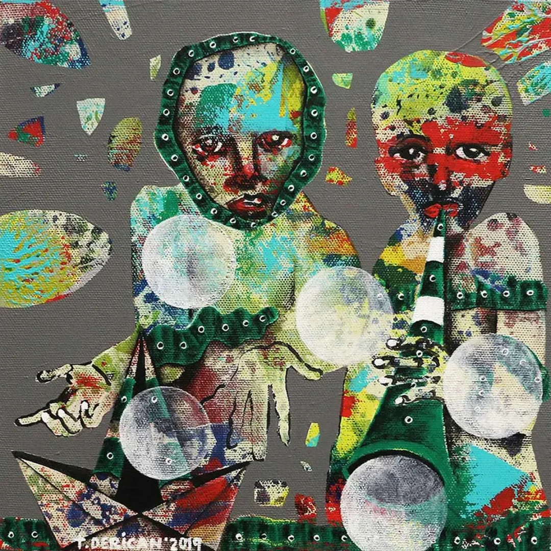 TAMER DERİCAN — “İsimsiz”, 2019 "İsimsiz" eseri TAMER DERİCAN tarafından 2019 yılında 25x25 cm ölçülerinde Tuval üzeri akrilik boya tekniği ile yapılmıştır.