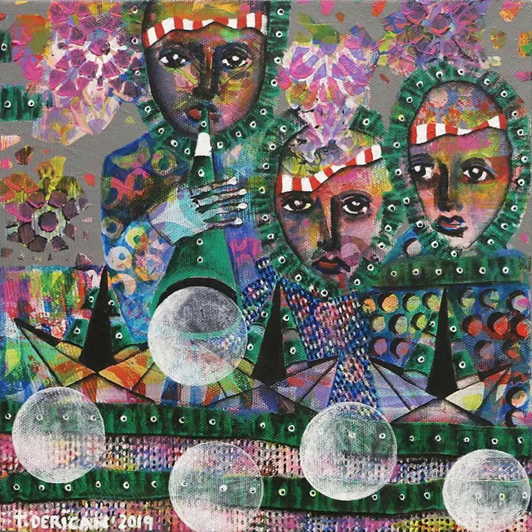 TAMER DERİCAN — “İsimsiz”, 2019 "İsimsiz" eseri TAMER DERİCAN tarafından 2019 yılında 25x25 cm ölçülerinde Tuval üzeri akrilik boya tekniği ile yapılmıştır.