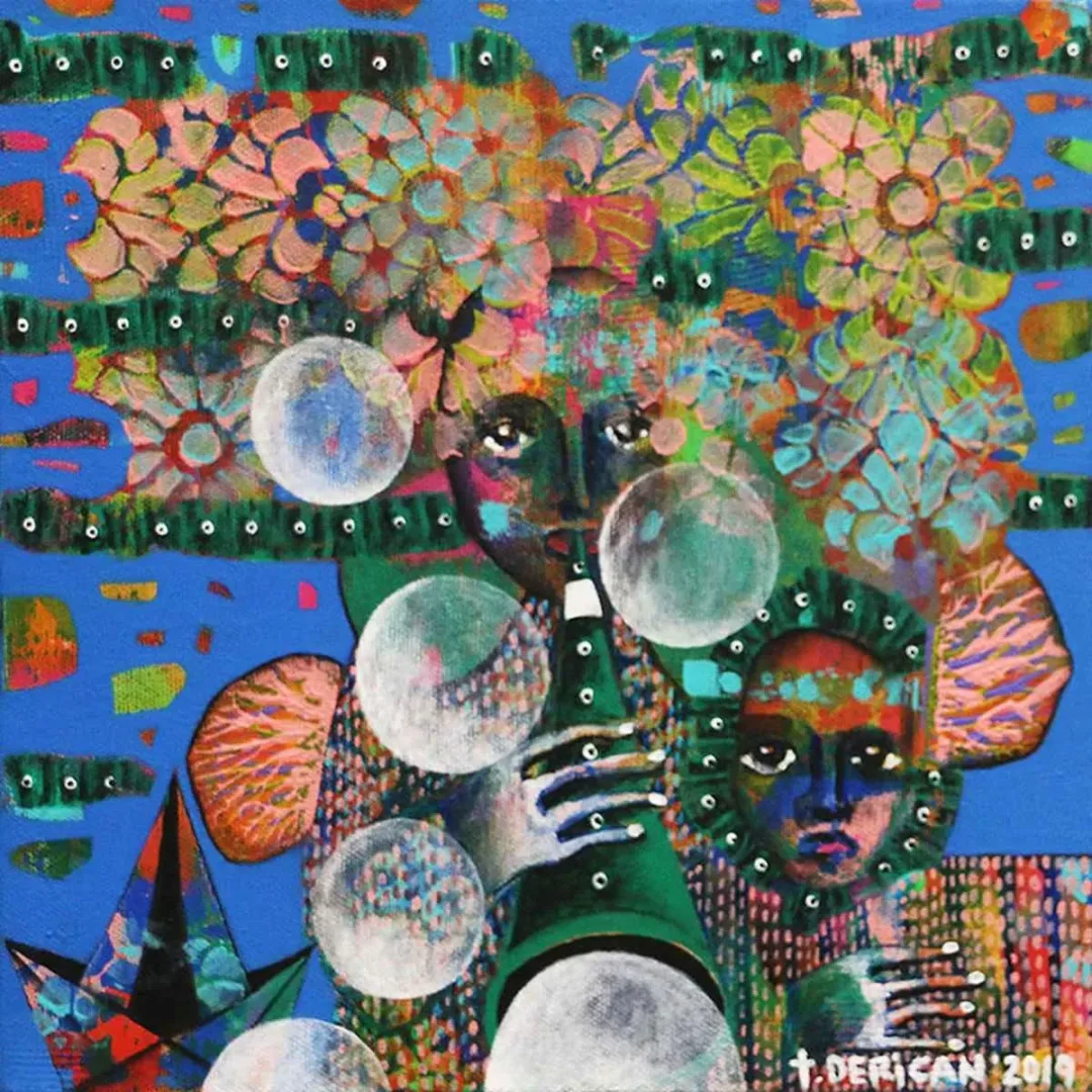 TAMER DERİCAN — “İsimsiz”, 2019 "İsimsiz" eseri TAMER DERİCAN tarafından 2019 yılında 25x25 cm ölçülerinde Tuval üzeri akrilik boya tekniği ile yapılmıştır.
