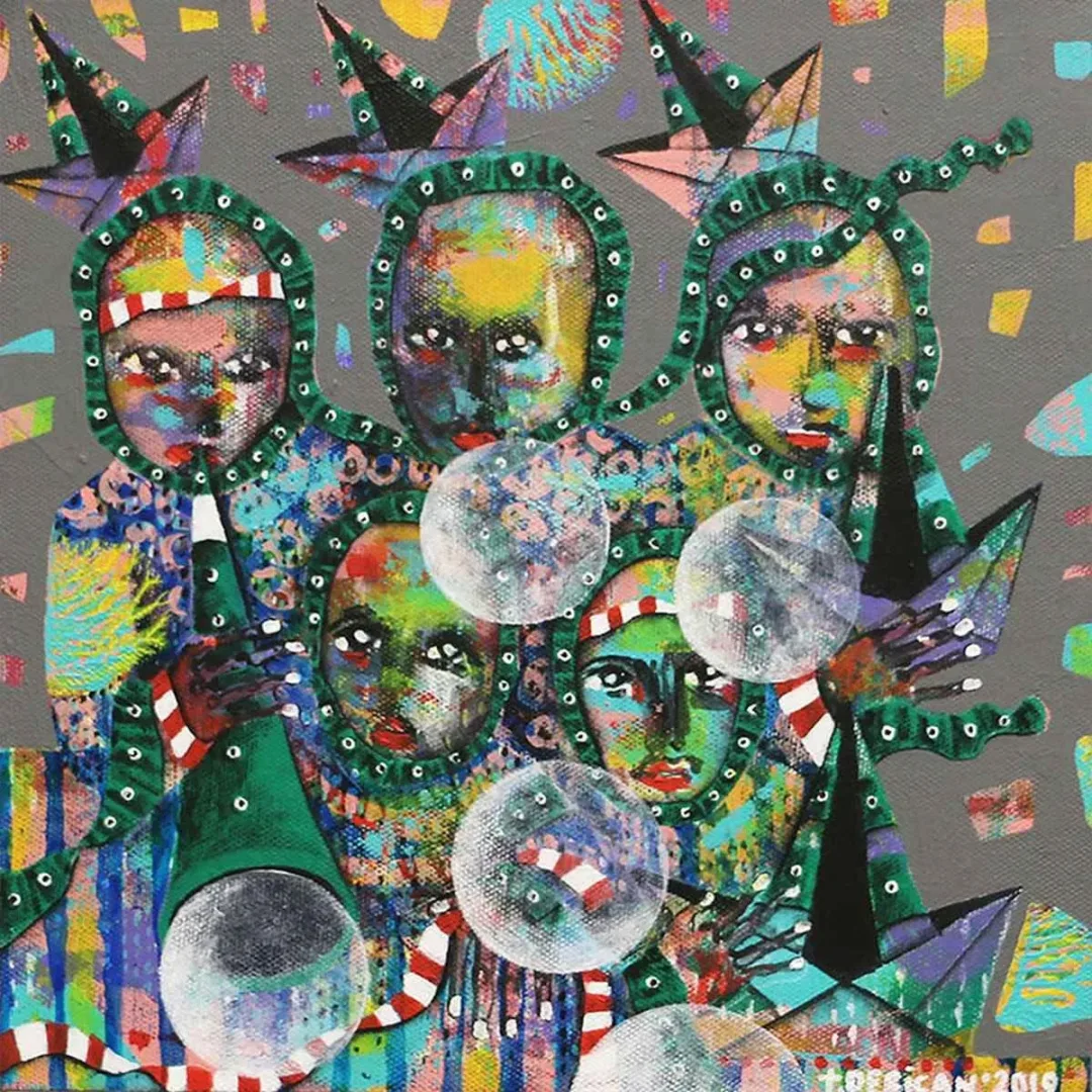 TAMER DERİCAN — “İsimsiz”, 2019 "İsimsiz" eseri TAMER DERİCAN tarafından 2019 yılında 25x25 cm ölçülerinde Tuval üzeri akrilik boya tekniği ile yapılmıştır.