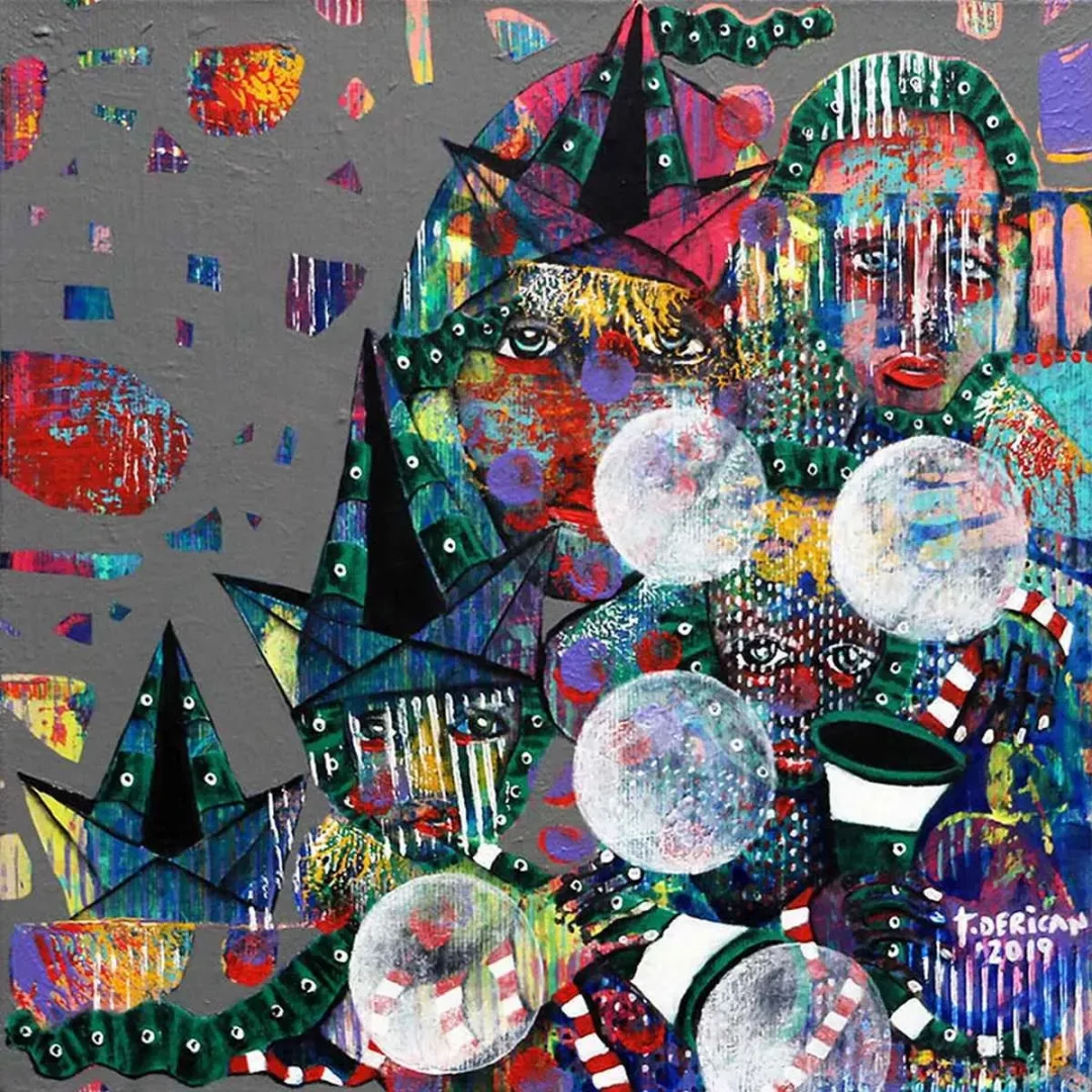 TAMER DERİCAN — “İsimsiz”, 2019 "İsimsiz" eseri TAMER DERİCAN tarafından 2019 yılında 25x25 cm ölçülerinde Tuval üzeri akrilik boya tekniği ile yapılmıştır.