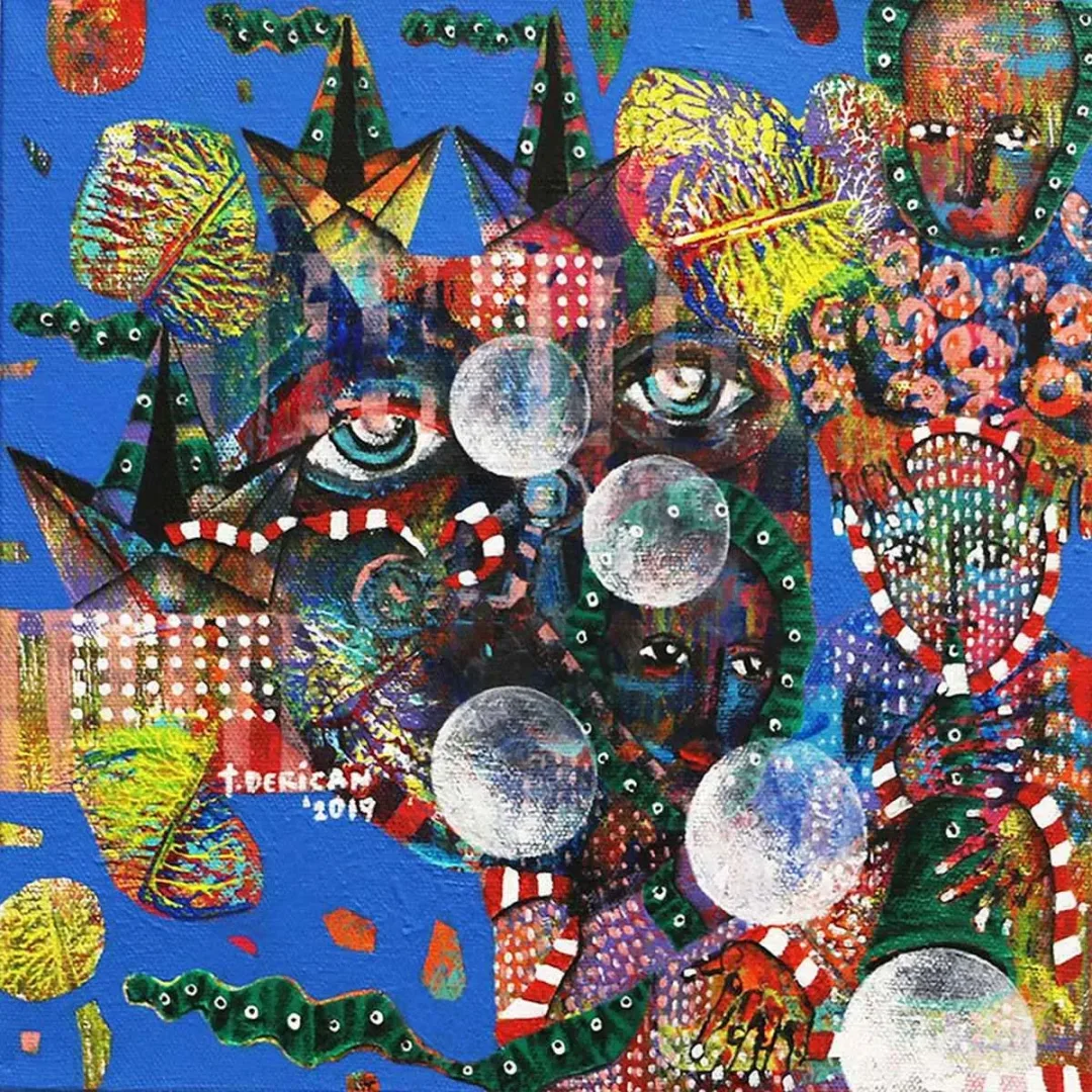 TAMER DERİCAN — “İsimsiz”, 2019 "İsimsiz" eseri TAMER DERİCAN tarafından 2019 yılında 25x25 cm ölçülerinde Tuval üzeri akrilik boya tekniği ile yapılmıştır.