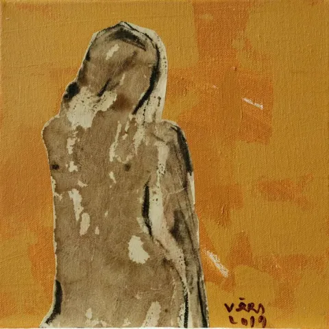 "İsimsiz" eseri VEDAT ÖRS tarafından 2019 yılında 25x25 cm ölçülerinde Tuval üzeri yağlı boya tekniği ile yapılmıştır.