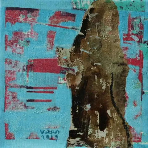 VEDAT ÖRS — “Untitled”, 2019 "İsimsiz" eseri VEDAT ÖRS tarafından 2019 yılında 25x25 cm ölçülerinde Tuval üzeri yağlı boya tekniği ile yapılmıştır.
