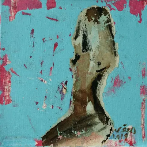 VEDAT ÖRS — “Untitled”, 2019 "İsimsiz" eseri VEDAT ÖRS tarafından 2019 yılında 25x25 cm ölçülerinde Tuval üzeri yağlı boya tekniği ile yapılmıştır.