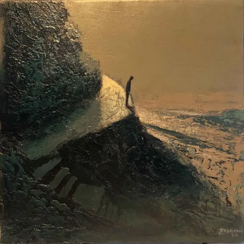 "İsimsiz" eseri YASİN CANLI tarafından 2019 yılında 25x25 cm ölçülerinde Tuval üzeri yağlı boya tekniği ile yapılmıştır.