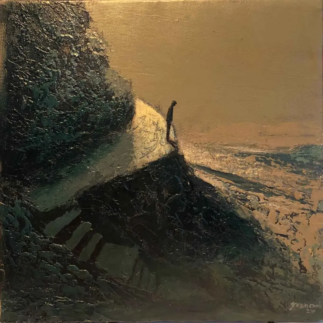 YASİN CANLI — “İsimsiz”, 2019 "İsimsiz" eseri YASİN CANLI tarafından 2019 yılında 25x25 cm ölçülerinde Tuval üzeri yağlı boya tekniği ile yapılmıştır.