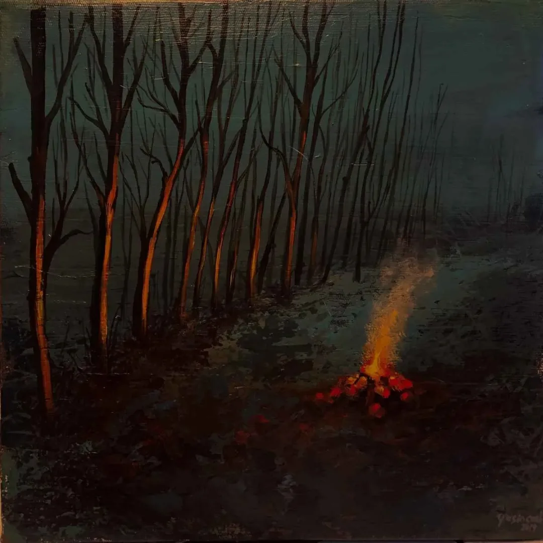 YASİN CANLI — “İsimsiz”, 2019 "İsimsiz" eseri YASİN CANLI tarafından 2019 yılında 25x25 cm ölçülerinde Tuval üzeri yağlı boya tekniği ile yapılmıştır.