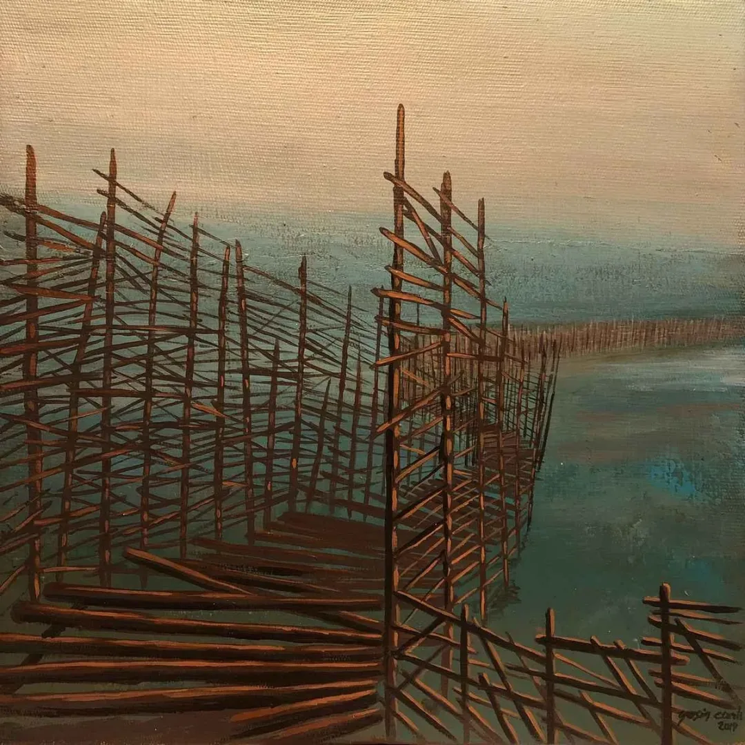 YASİN CANLI — “İsimsiz”, 2019 "İsimsiz" eseri YASİN CANLI tarafından 2019 yılında 25x25 cm ölçülerinde Tuval üzeri yağlı boya tekniği ile yapılmıştır.