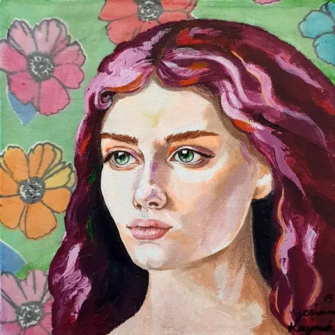 "İsimsiz" eseri YEŞİM KAYMAK tarafından 2019 yılında 25x25 cm ölçülerinde Tuval üzeri akrilik boya tekniği ile yapılmıştır.