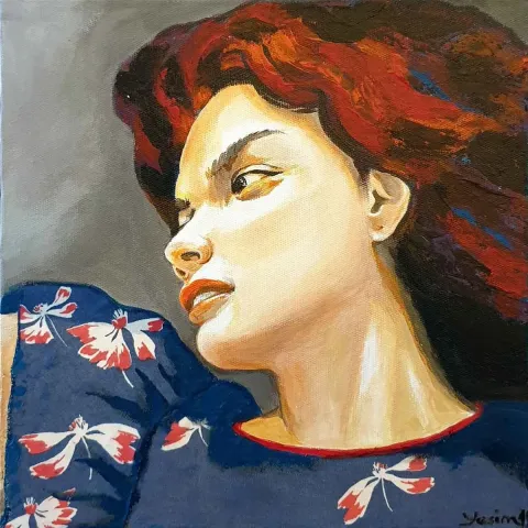 "İsimsiz" eseri YEŞİM KAYMAK tarafından 2019 yılında 25x25 cm ölçülerinde Tuval üzeri akrilik boya tekniği ile yapılmıştır.