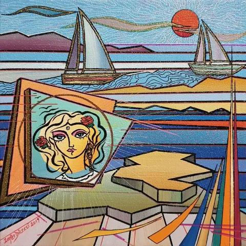 ZAFER DİLEKÇİ — “İsimsiz”, 2019 "İsimsiz" eseri ZAFER DİLEKÇİ tarafından 2019 yılında 25x25 cm ölçülerinde Tuval üzeri akrilik boya tekniği ile yapılmıştır.
