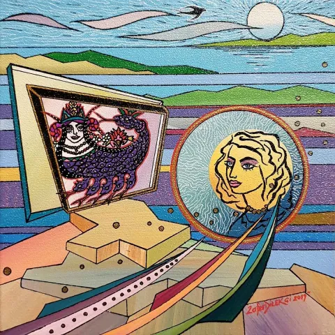 ZAFER DİLEKÇİ — “İsimsiz”, 2019 "İsimsiz" eseri ZAFER DİLEKÇİ tarafından 2019 yılında 25x25 cm ölçülerinde Tuval üzeri akrilik boya tekniği ile yapılmıştır.