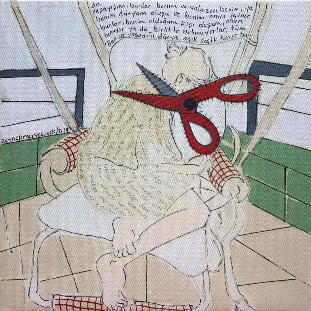ZEYNEP MERVE ÇİÇEK — “İsimsiz”, 2019 "İsimsiz" eseri ZEYNEP MERVE ÇİÇEK tarafından 2019 yılında 25x25 cm ölçülerinde Tuval üzeri karışık teknik tekniği ile yapılmıştır.