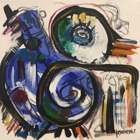 YASEMİN TUNA — “Untitled”, 2019 "İsimsiz" eseri YASEMİN TUNA tarafından 2019 yılında 25x25 cm ölçülerinde Tuval üzeri yağlı boya tekniği ile yapılmıştır.