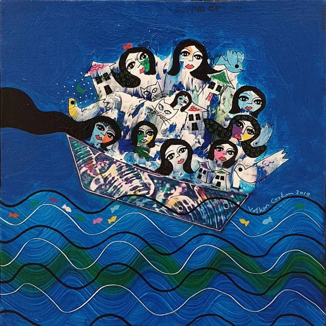 VOLKAN COŞKUN — “İsimsiz”, 2019 "İsimsiz" eseri VOLKAN COŞKUN tarafından 2019 yılında 25x25 cm ölçülerinde Tuval üzeri akrilik boya tekniği ile yapılmıştır.