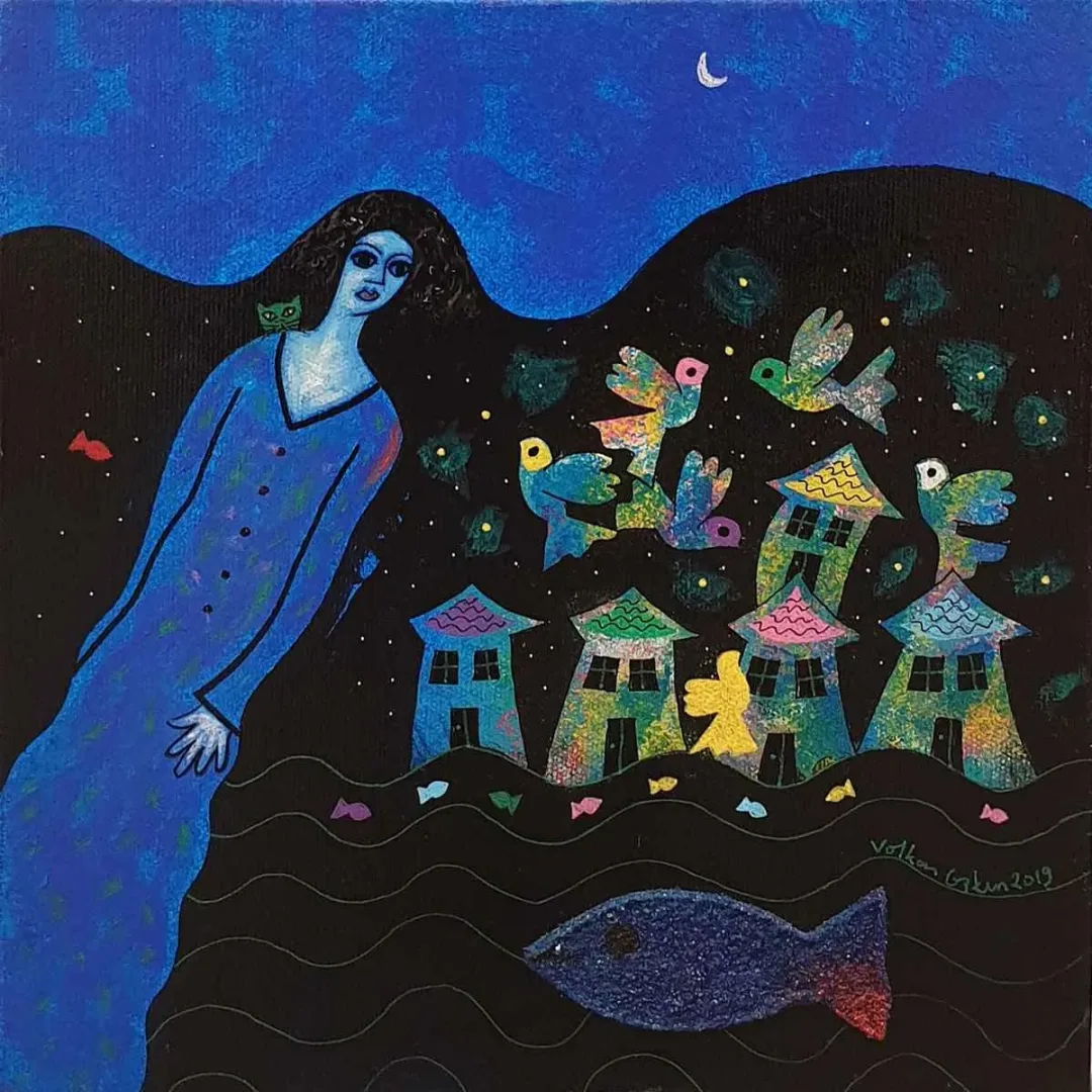 VOLKAN COŞKUN — “İsimsiz”, 2019 "İsimsiz" eseri VOLKAN COŞKUN tarafından 2019 yılında 25x25 cm ölçülerinde Tuval üzeri akrilik boya tekniği ile yapılmıştır.