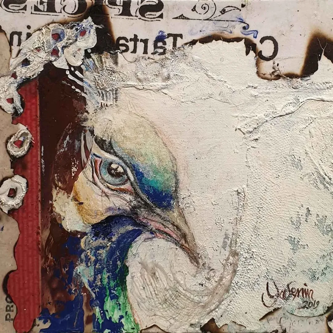 YASEMİN GÜLER YILDIZ — “İsimsiz”, 2019 "İsimsiz" eseri YASEMİN GÜLER YILDIZ tarafından 2019 yılında 25x25 cm ölçülerinde Tuval üzeri karışık teknik tekniği ile yapılmıştır.