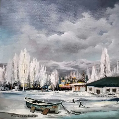 "İsimsiz" eseri MEHMET EMİN ÖZER tarafından 2019 yılında 25x25 cm ölçülerinde Tuval üzeri yağlı boya tekniği ile yapılmıştır.