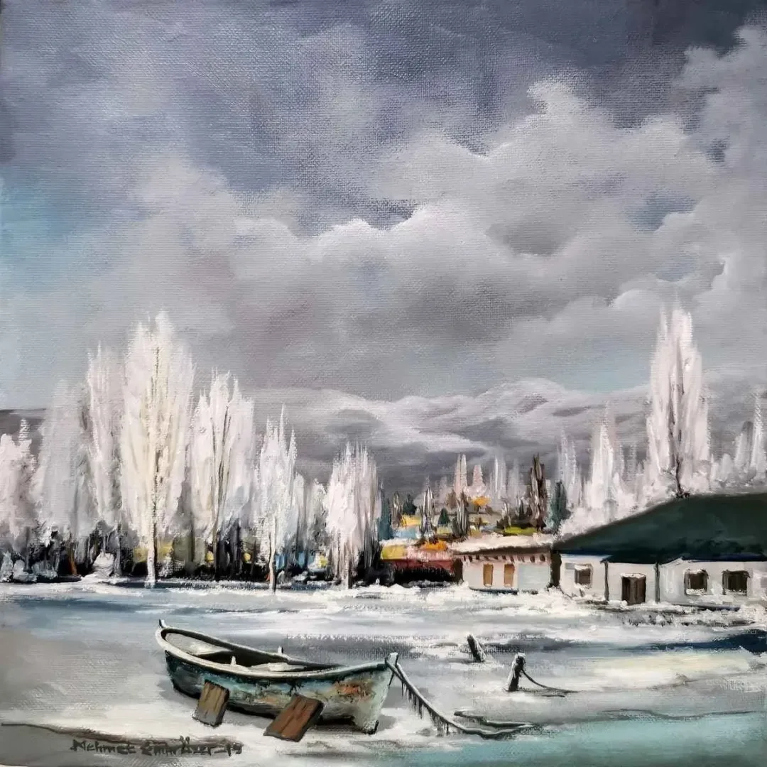 MEHMET EMİN ÖZER — “İsimsiz”, 2019 "İsimsiz" eseri MEHMET EMİN ÖZER tarafından 2019 yılında 25x25 cm ölçülerinde Tuval üzeri yağlı boya tekniği ile yapılmıştır.