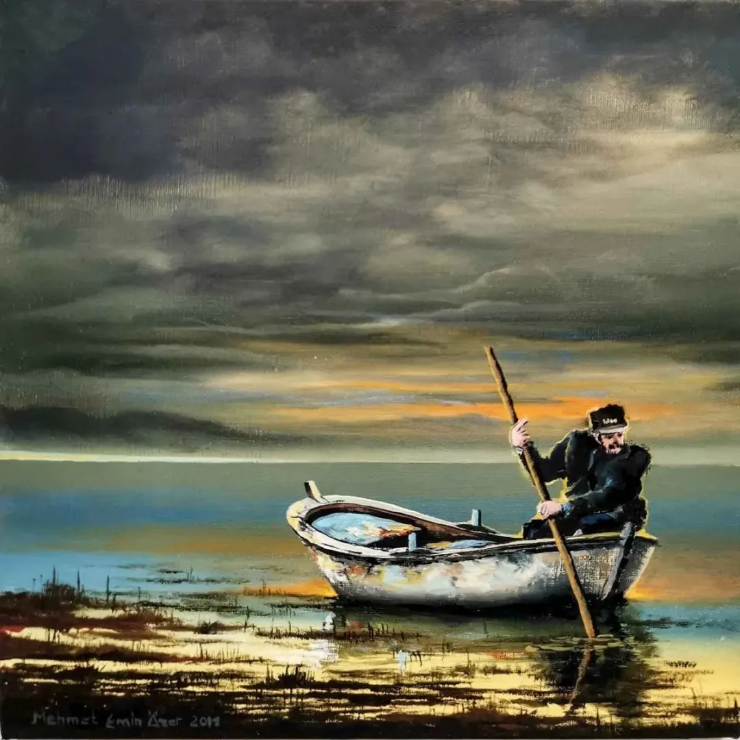 MEHMET EMİN ÖZER — “İsimsiz”, 2019 "İsimsiz" eseri MEHMET EMİN ÖZER tarafından 2019 yılında 25x25 cm ölçülerinde Tuval üzeri yağlı boya tekniği ile yapılmıştır.