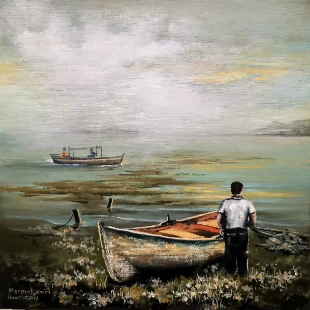 MEHMET EMİN ÖZER — “İsimsiz”, 2019 "İsimsiz" eseri MEHMET EMİN ÖZER tarafından 2019 yılında 25x25 cm ölçülerinde Tuval üzeri yağlı boya tekniği ile yapılmıştır.