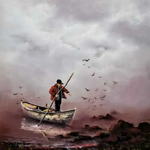 "İsimsiz" eseri MEHMET EMİN ÖZER tarafından 2019 yılında 25x25 cm ölçülerinde Tuval üzeri yağlı boya tekniği ile yapılmıştır.