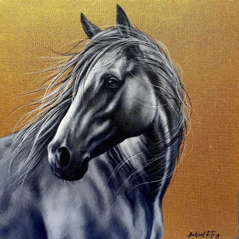 "Golden Age" eseri BEHZAT FEYZULLAH tarafından 2019 yılında 25x25 cm ölçülerinde Tuval üzeri yağlı boya tekniği ile yapılmıştır.