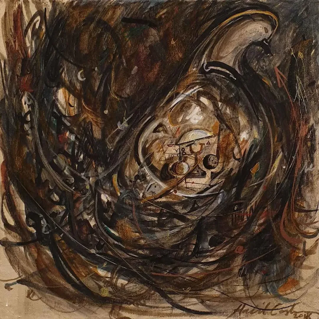 HALİL COŞKUN — “İsimsiz”, 2019 "İsimsiz" eseri HALİL COŞKUN tarafından 2019 yılında 25x25 cm ölçülerinde Tuval üzeri yağlı boya tekniği ile yapılmıştır.