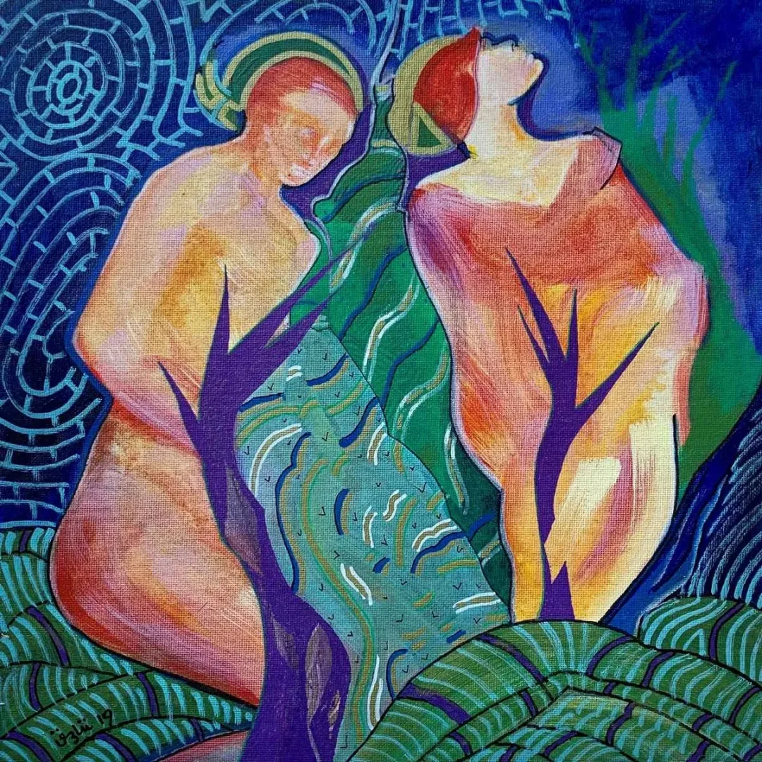 NECMETTİN ÖZLÜ — “İsimsiz”, 2019 "İsimsiz" eseri NECMETTİN ÖZLÜ tarafından 2019 yılında 25x25 cm ölçülerinde Tuval üzeri akrilik boya tekniği ile yapılmıştır.