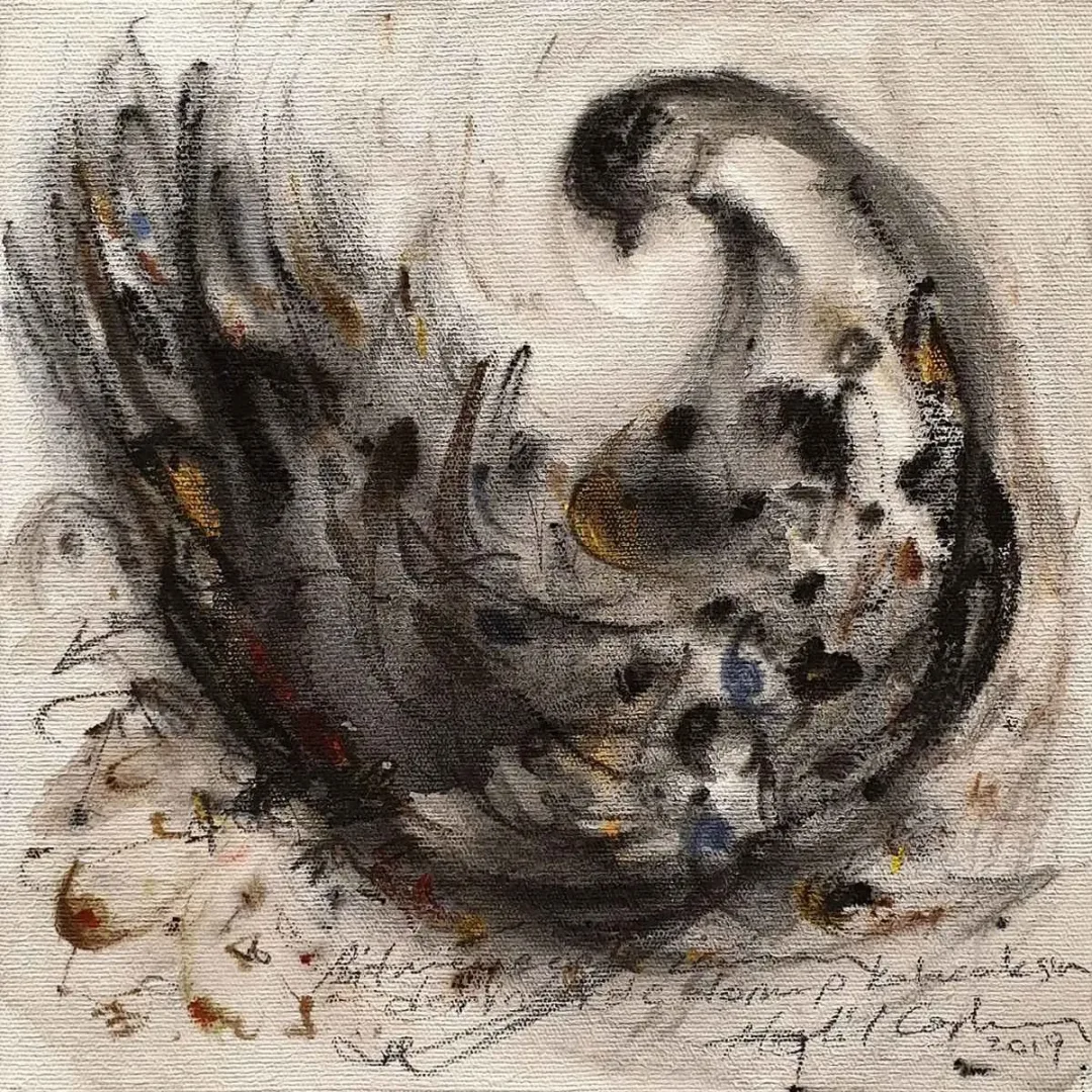 HALİL COŞKUN — “İsimsiz”, 2019 "İsimsiz" eseri HALİL COŞKUN tarafından 2019 yılında 25x25 cm ölçülerinde Tuval üzeri yağlı boya tekniği ile yapılmıştır.