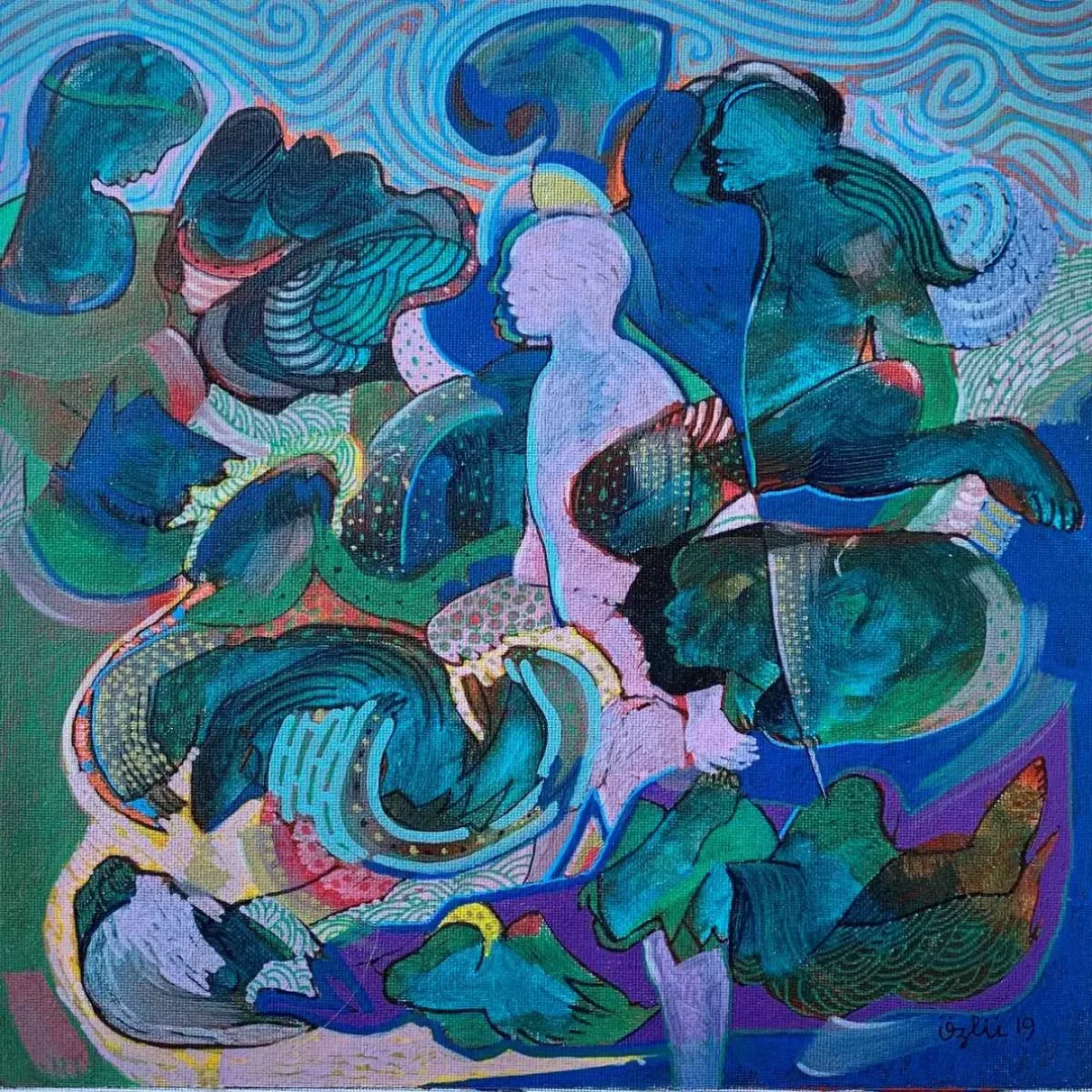 NECMETTİN ÖZLÜ — “İsimsiz”, 2019 "İsimsiz" eseri NECMETTİN ÖZLÜ tarafından 2019 yılında 25x25 cm ölçülerinde Tuval üzeri akrilik boya tekniği ile yapılmıştır.