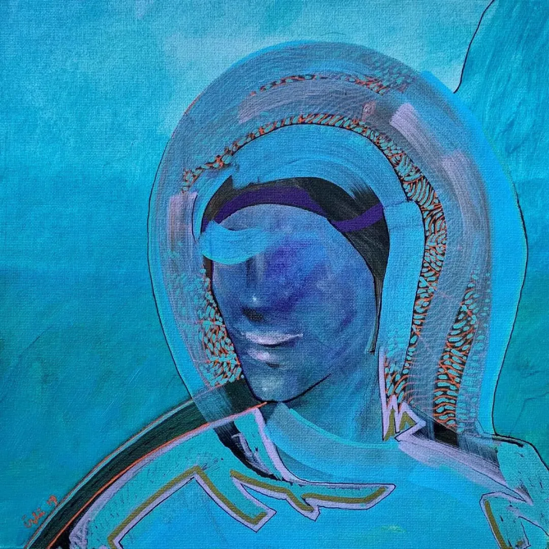 NECMETTİN ÖZLÜ — “İsimsiz”, 2019 "İsimsiz" eseri NECMETTİN ÖZLÜ tarafından 2019 yılında 25x25 cm ölçülerinde Tuval üzeri akrilik boya tekniği ile yapılmıştır.