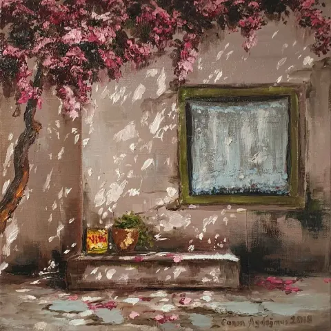 "İsimsiz" eseri CANAN AYDOĞMUŞ tarafından 2019 yılında 25x25 cm ölçülerinde Tuval üzeri yağlı boya tekniği ile yapılmıştır.