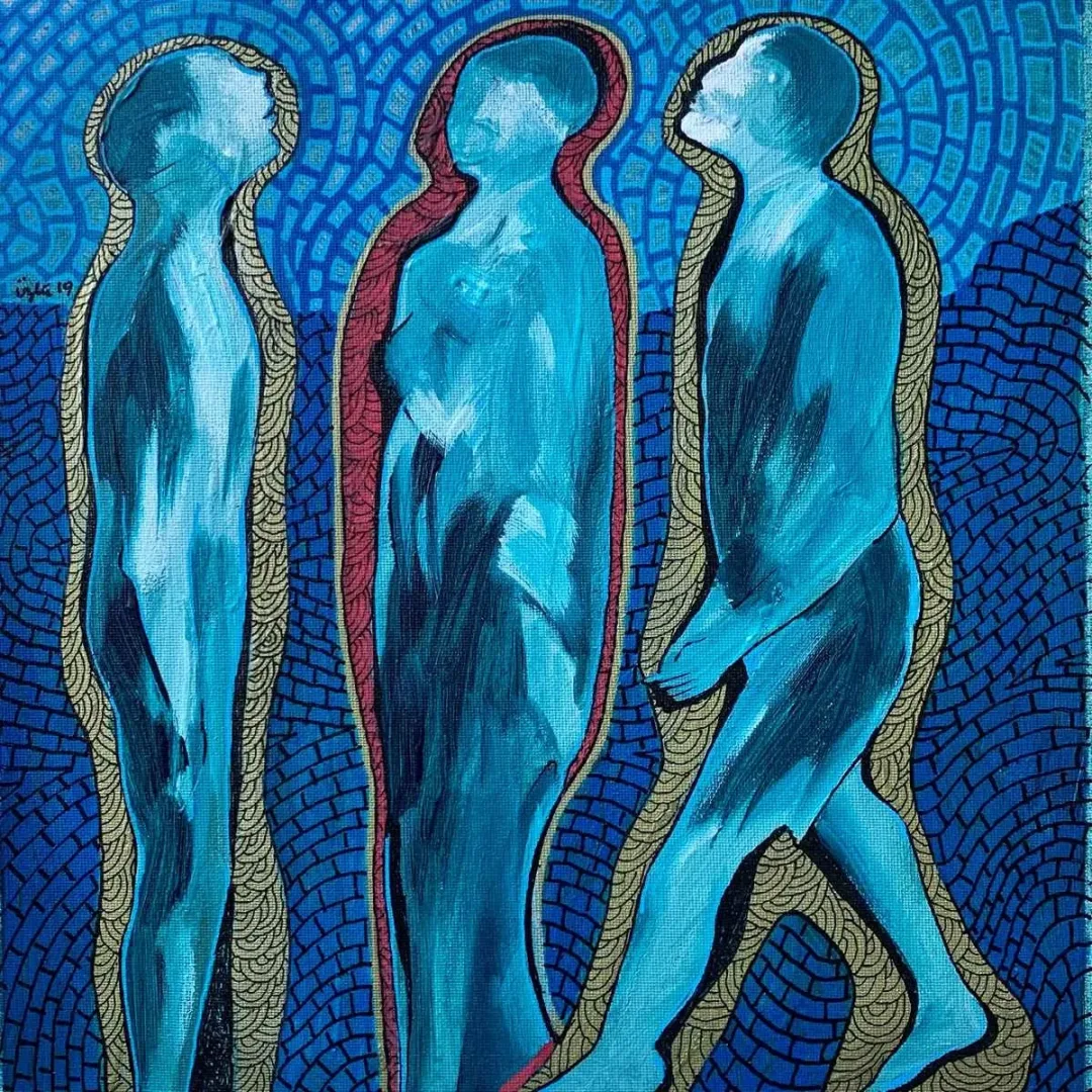 NECMETTİN ÖZLÜ — “İsimsiz”, 2019 "İsimsiz" eseri NECMETTİN ÖZLÜ tarafından 2019 yılında 25x25 cm ölçülerinde Tuval üzeri akrilik boya tekniği ile yapılmıştır.