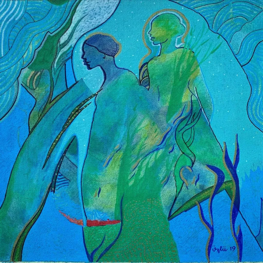 NECMETTİN ÖZLÜ — “İsimsiz”, 2019 "İsimsiz" eseri NECMETTİN ÖZLÜ tarafından 2019 yılında 25x25 cm ölçülerinde Tuval üzeri akrilik boya tekniği ile yapılmıştır.