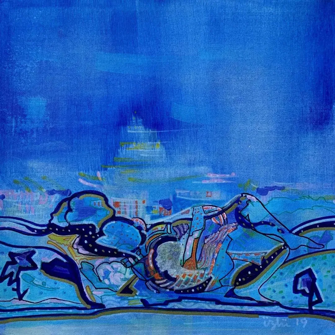 NECMETTİN ÖZLÜ — “İsimsiz”, 2019 "İsimsiz" eseri NECMETTİN ÖZLÜ tarafından 2019 yılında 25x25 cm ölçülerinde Tuval üzeri akrilik boya tekniği ile yapılmıştır.