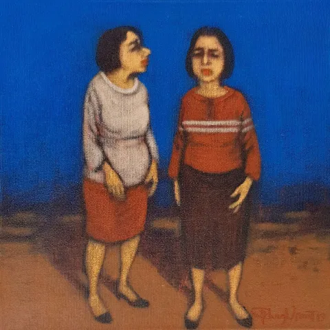 ORHAN UMUT — “Untitled”, 2019 "İsimsiz" eseri ORHAN UMUT tarafından 2019 yılında 25x25 cm ölçülerinde Tuval üzeri akrilik boya tekniği ile yapılmıştır.