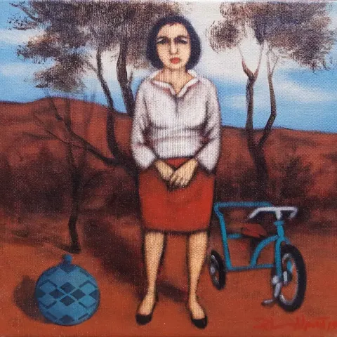 "İsimsiz" eseri ORHAN UMUT tarafından 2019 yılında 25x25 cm ölçülerinde Tuval üzeri akrilik boya tekniği ile yapılmıştır.