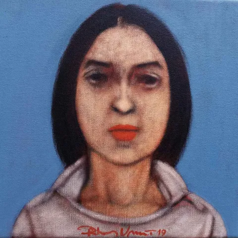 "İsimsiz" eseri ORHAN UMUT tarafından 2019 yılında 25x25 cm ölçülerinde Tuval üzeri akrilik boya tekniği ile yapılmıştır.