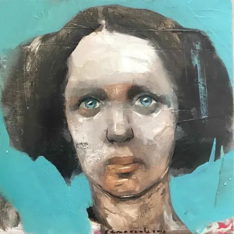 SEMA ÖCAL — “İsimsiz”, 2019 "İsimsiz" eseri SEMA ÖCAL tarafından 2019 yılında 25x25 cm ölçülerinde Tuval üzeri yağlı boya tekniği ile yapılmıştır.