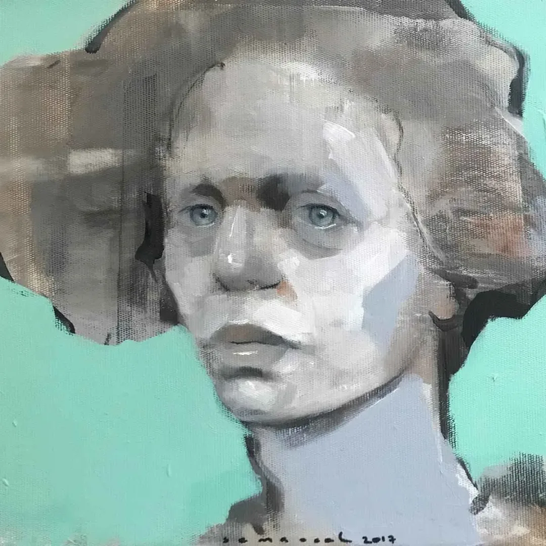 SEMA ÖCAL — “İsimsiz”, 2019 "İsimsiz" eseri SEMA ÖCAL tarafından 2019 yılında 25x25 cm ölçülerinde Tuval üzeri yağlı boya tekniği ile yapılmıştır.