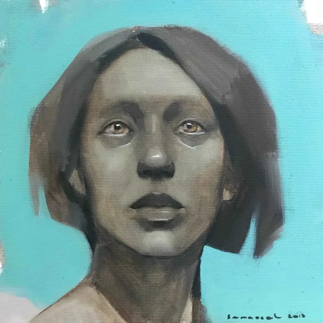 SEMA ÖCAL — “Untitled”, 2019 "İsimsiz" eseri SEMA ÖCAL tarafından 2019 yılında 25x25 cm ölçülerinde Tuval üzeri yağlı boya tekniği ile yapılmıştır.