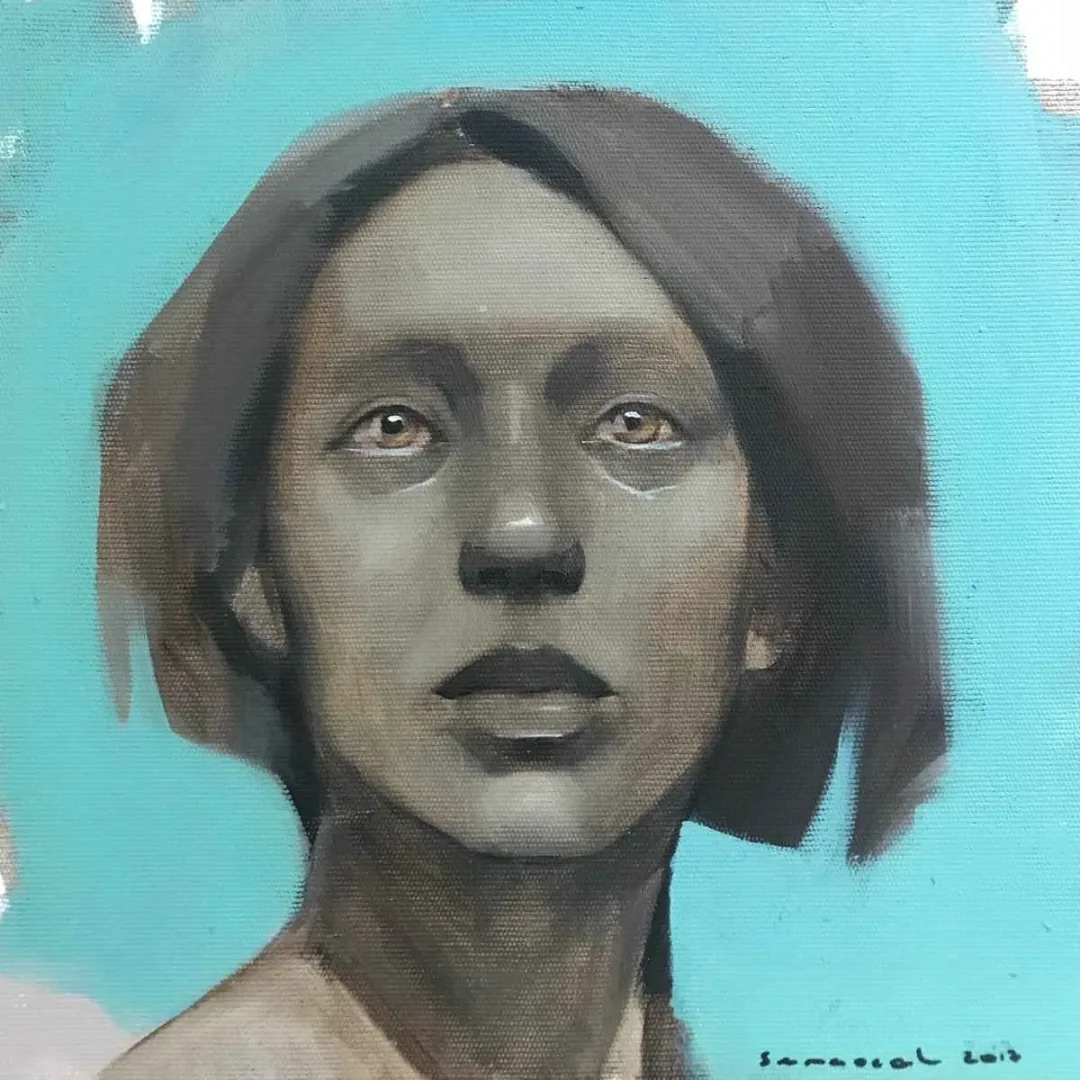 SEMA ÖCAL — “İsimsiz”, 2019 "İsimsiz" eseri SEMA ÖCAL tarafından 2019 yılında 25x25 cm ölçülerinde Tuval üzeri yağlı boya tekniği ile yapılmıştır.
