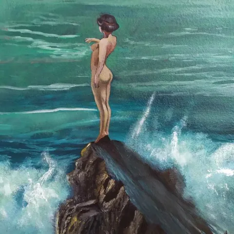 AĞIT UĞUR ULUDAĞ — “Untitled”, 2019 "İsimsiz" eseri AĞIT UĞUR ULUDAĞ tarafından 2019 yılında 25x25 cm ölçülerinde Tuval üzeri yağlı boya tekniği ile yapılmıştır.